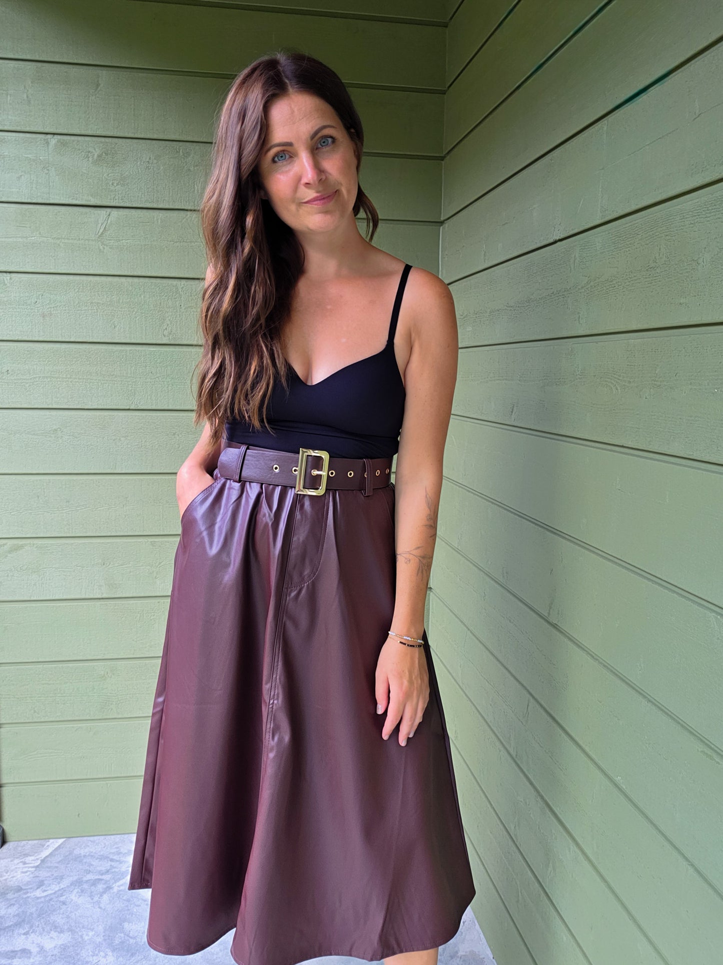 Leatherlook Rok - Rood