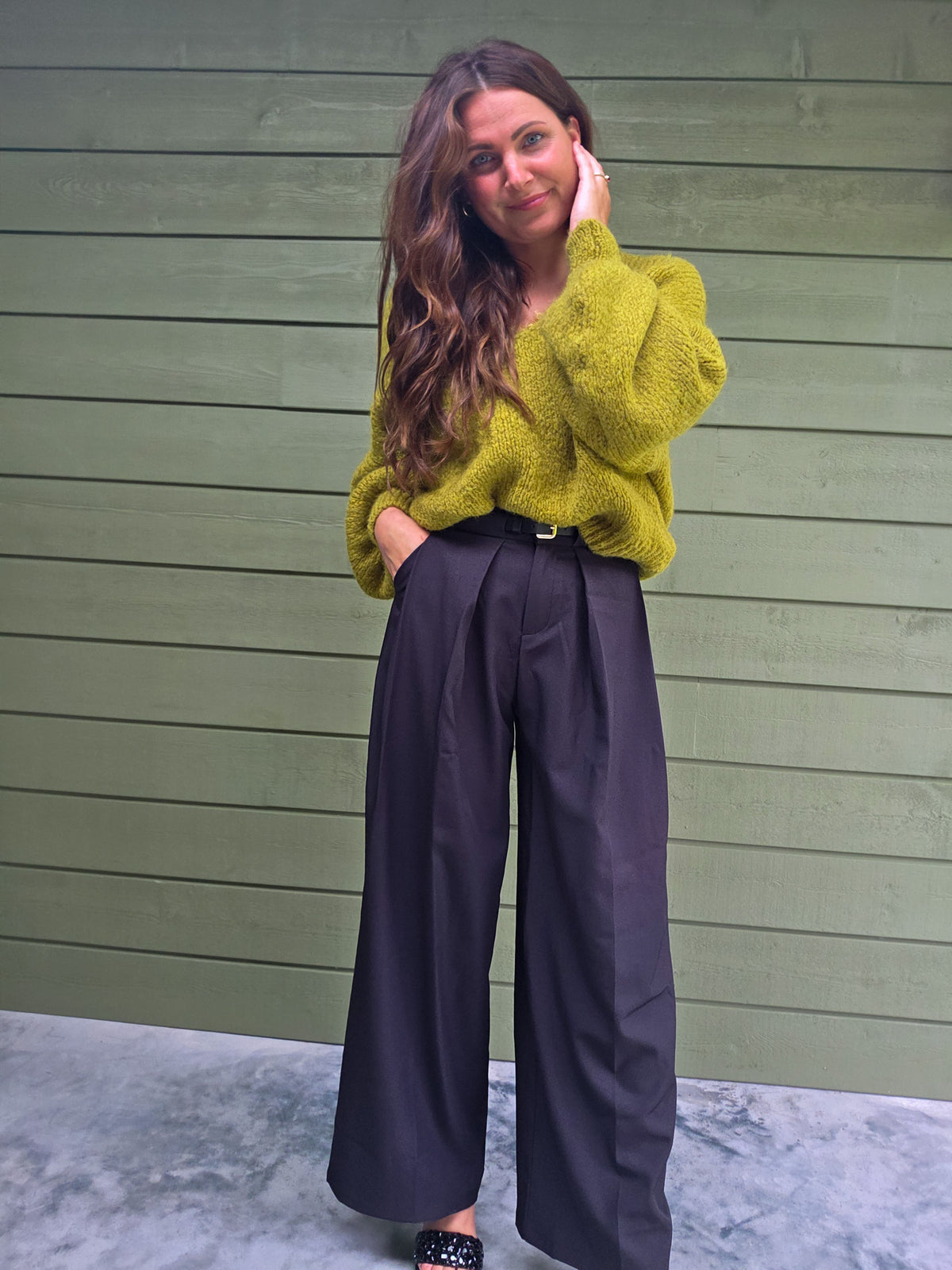 AMBIKA - Soft Knit Sweater - Lime