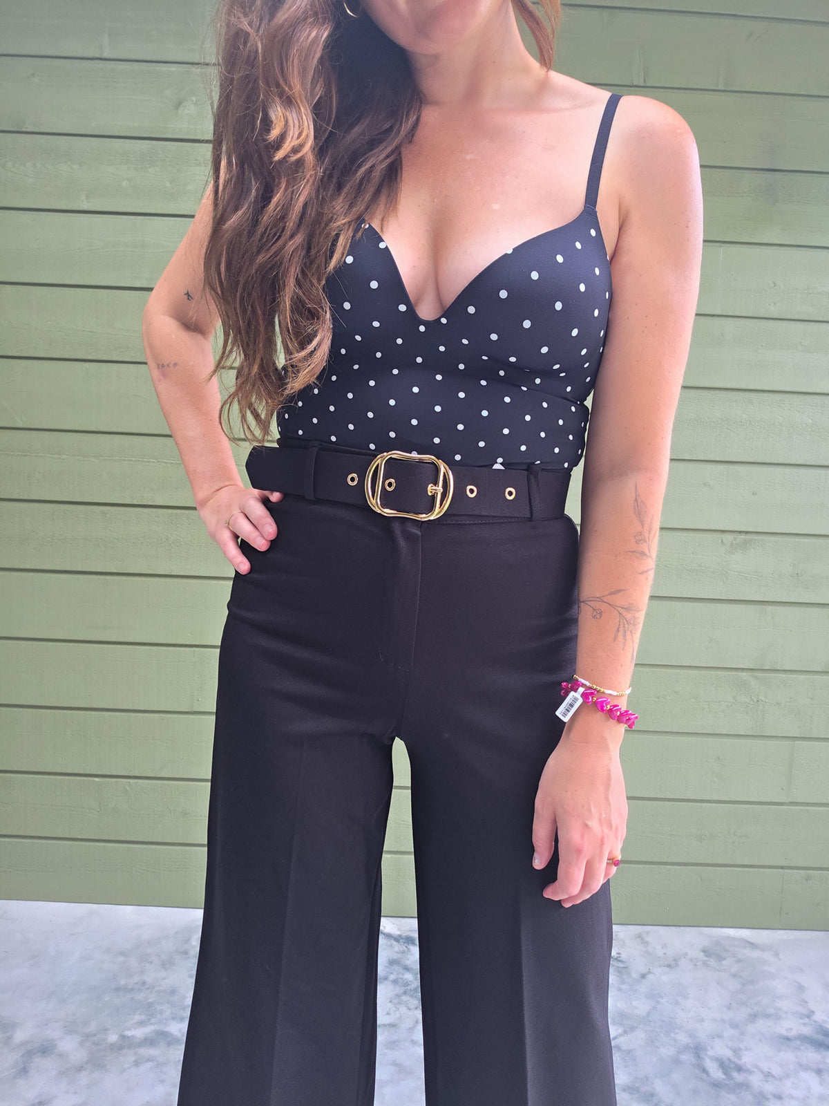 High Waist Wide Leg Broek - Black