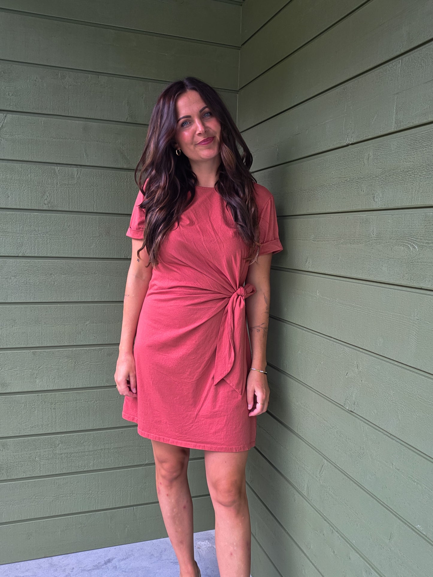Jurk Met Strikdetail - Roze