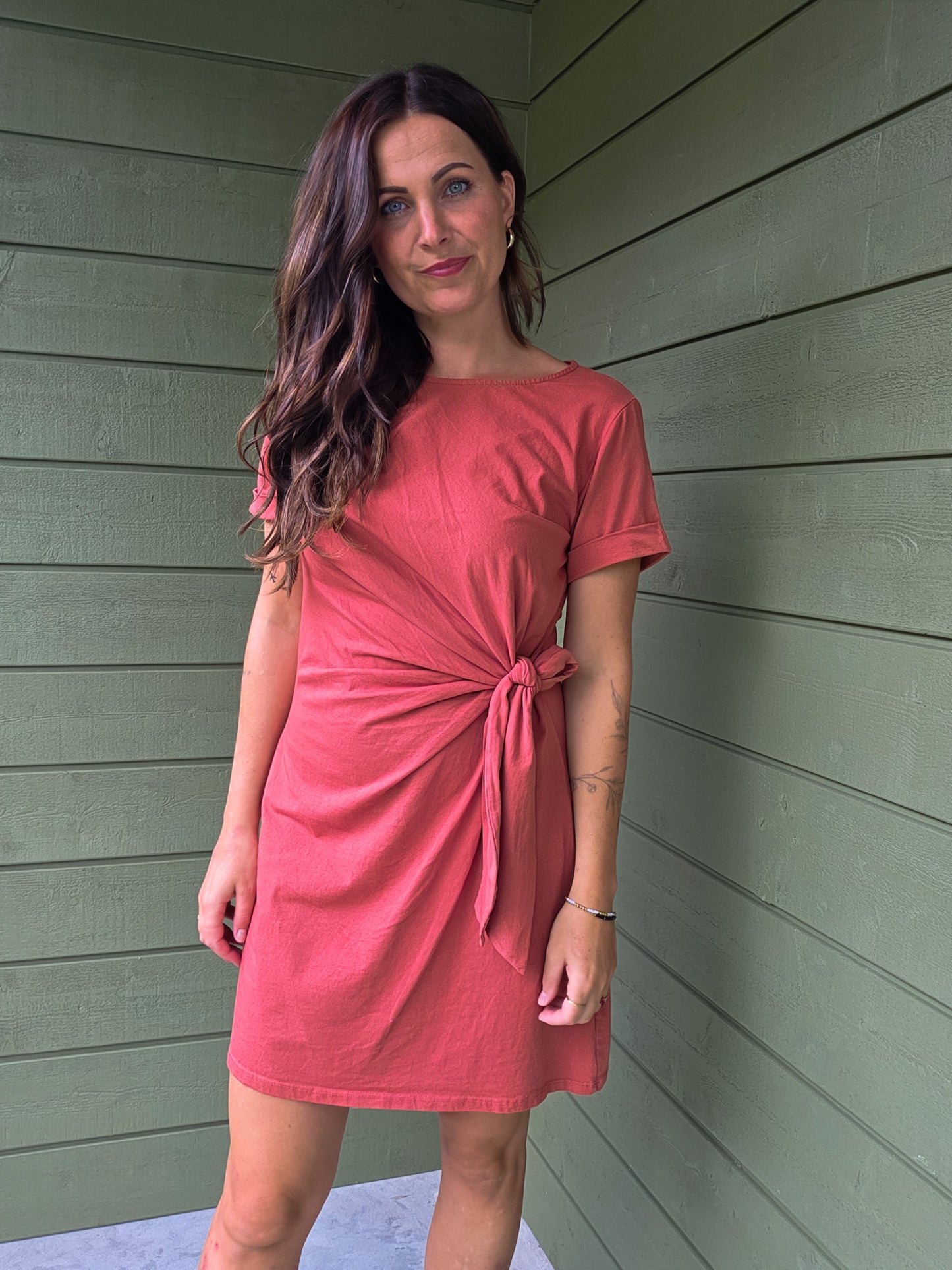 Jurk Met Strikdetail - Roze