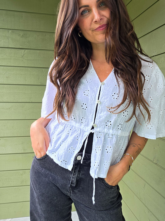 Broderie Top Wit