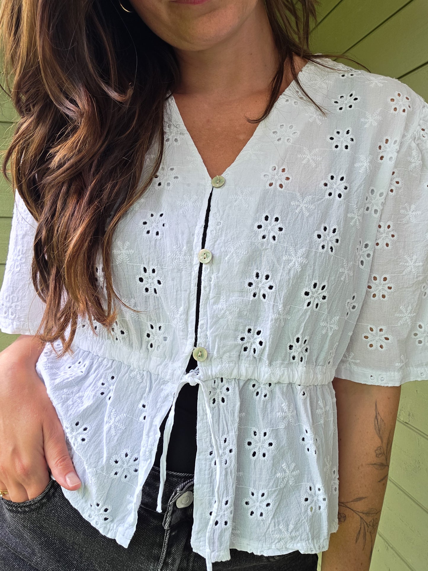 Broderie Top Wit