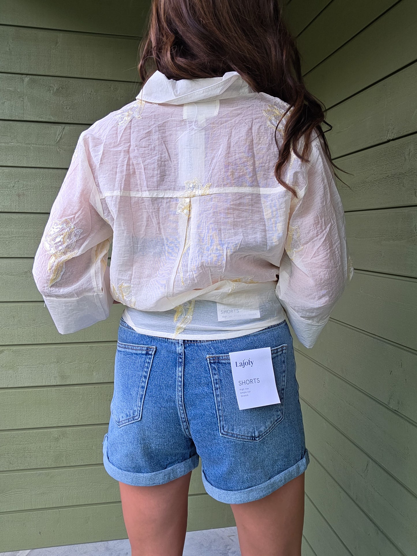 Denim High Waist Short - Light Blue