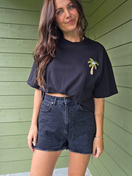 Palm Tree T-Shirt - Zwart