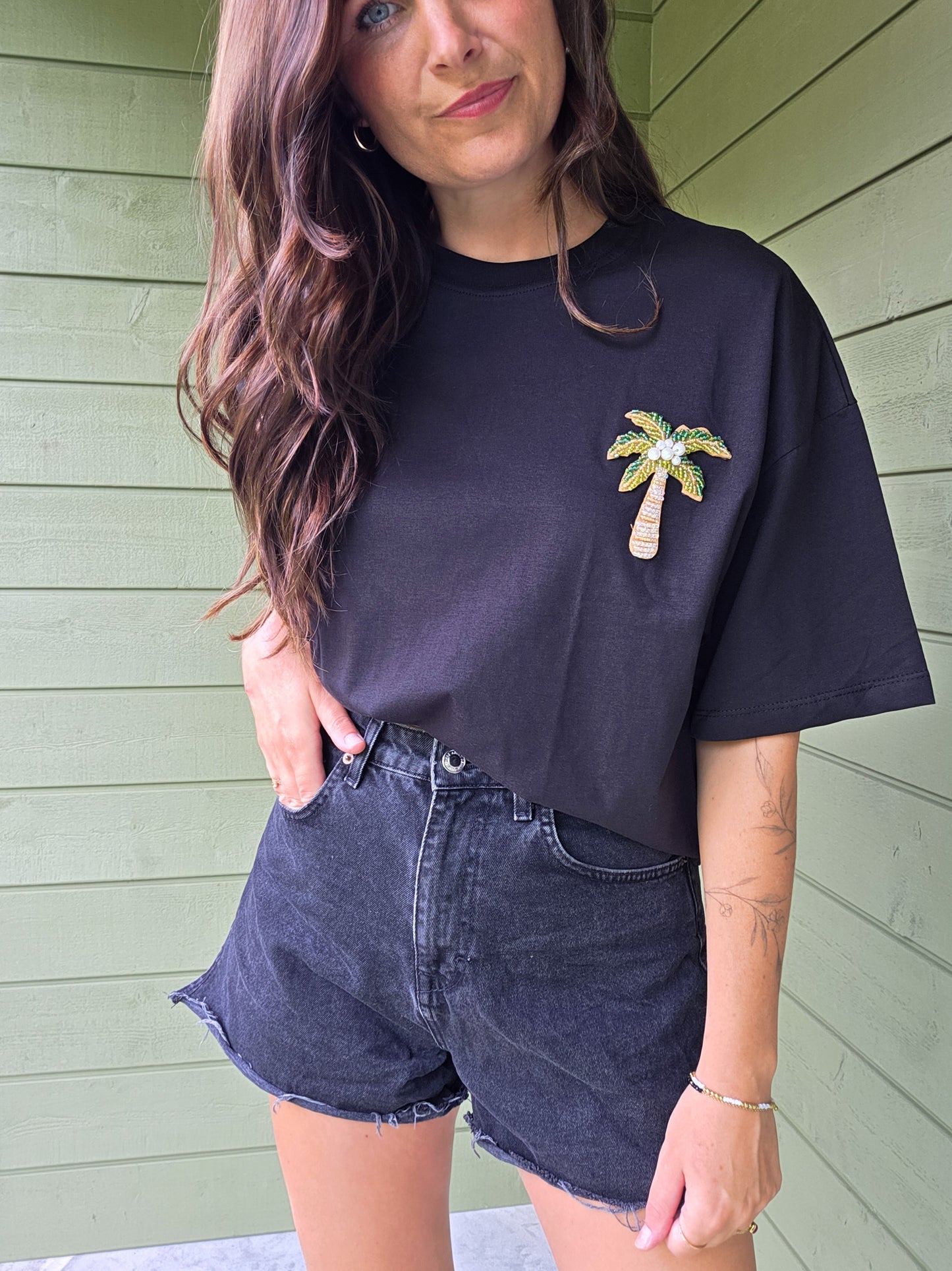 Palm Tree T-Shirt - Zwart