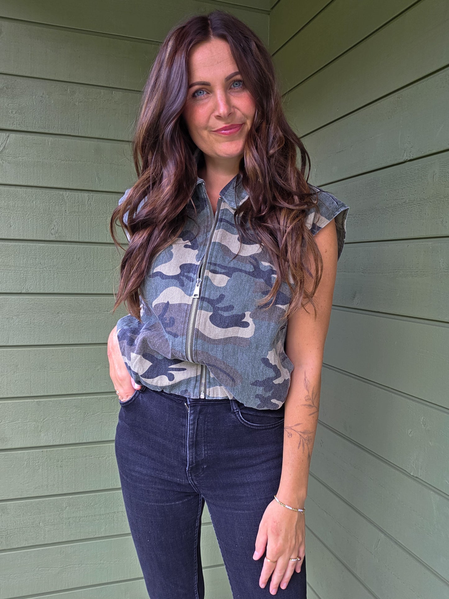 Army Zip Gilet