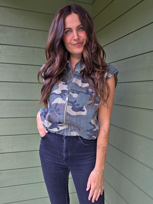 Army Zip Gilet