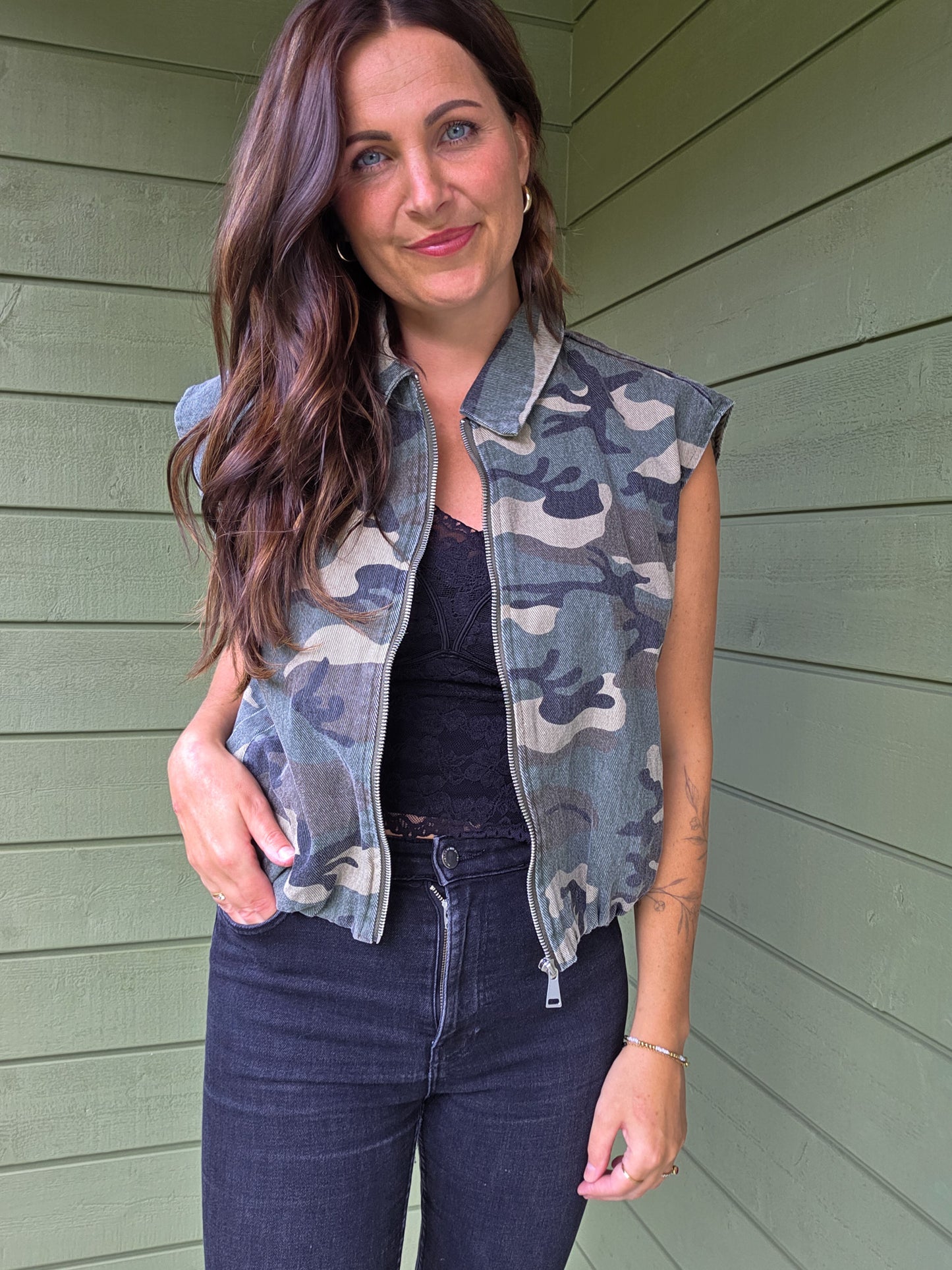 Army Zip Gilet