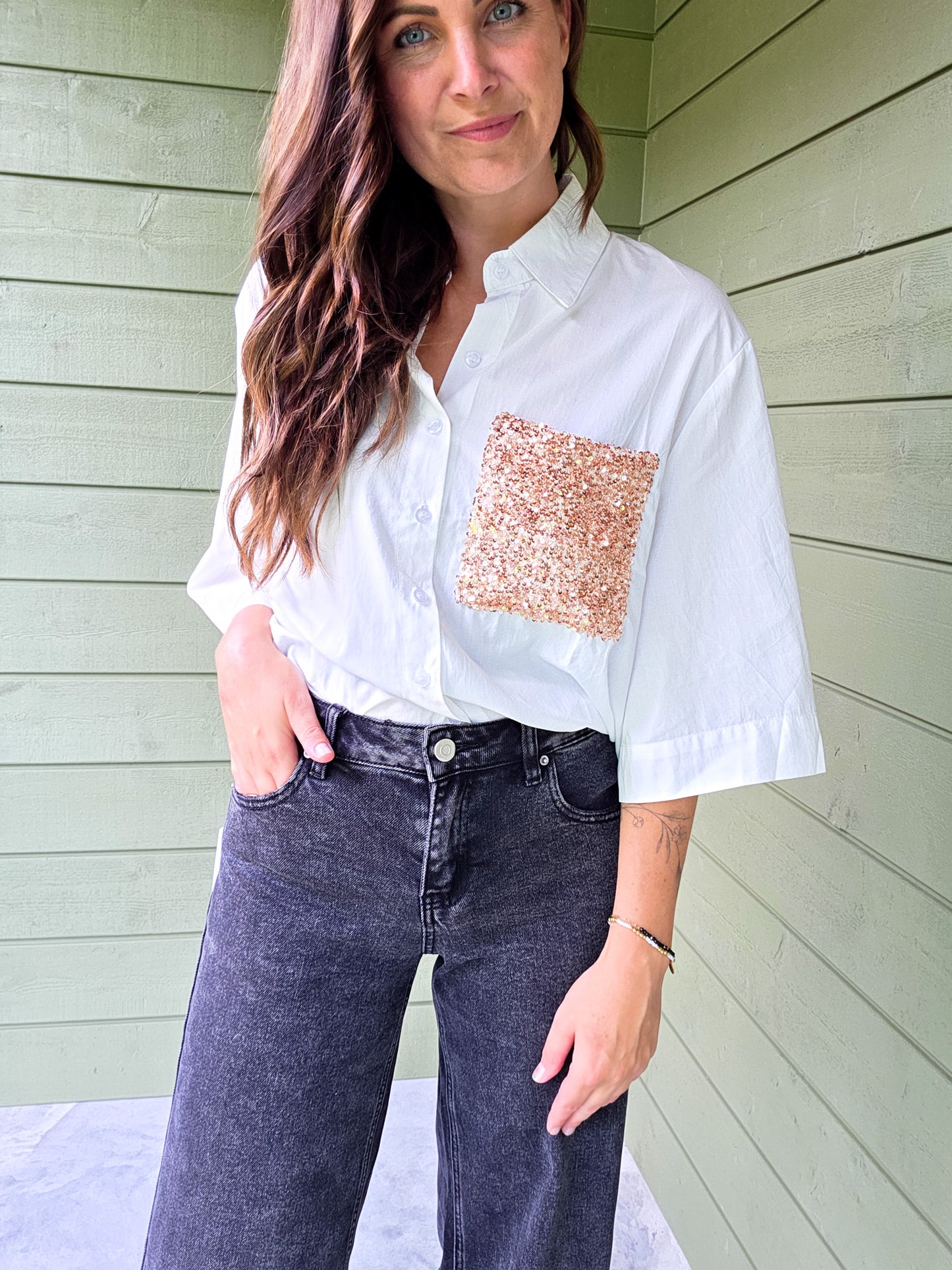 Blouse White Gold