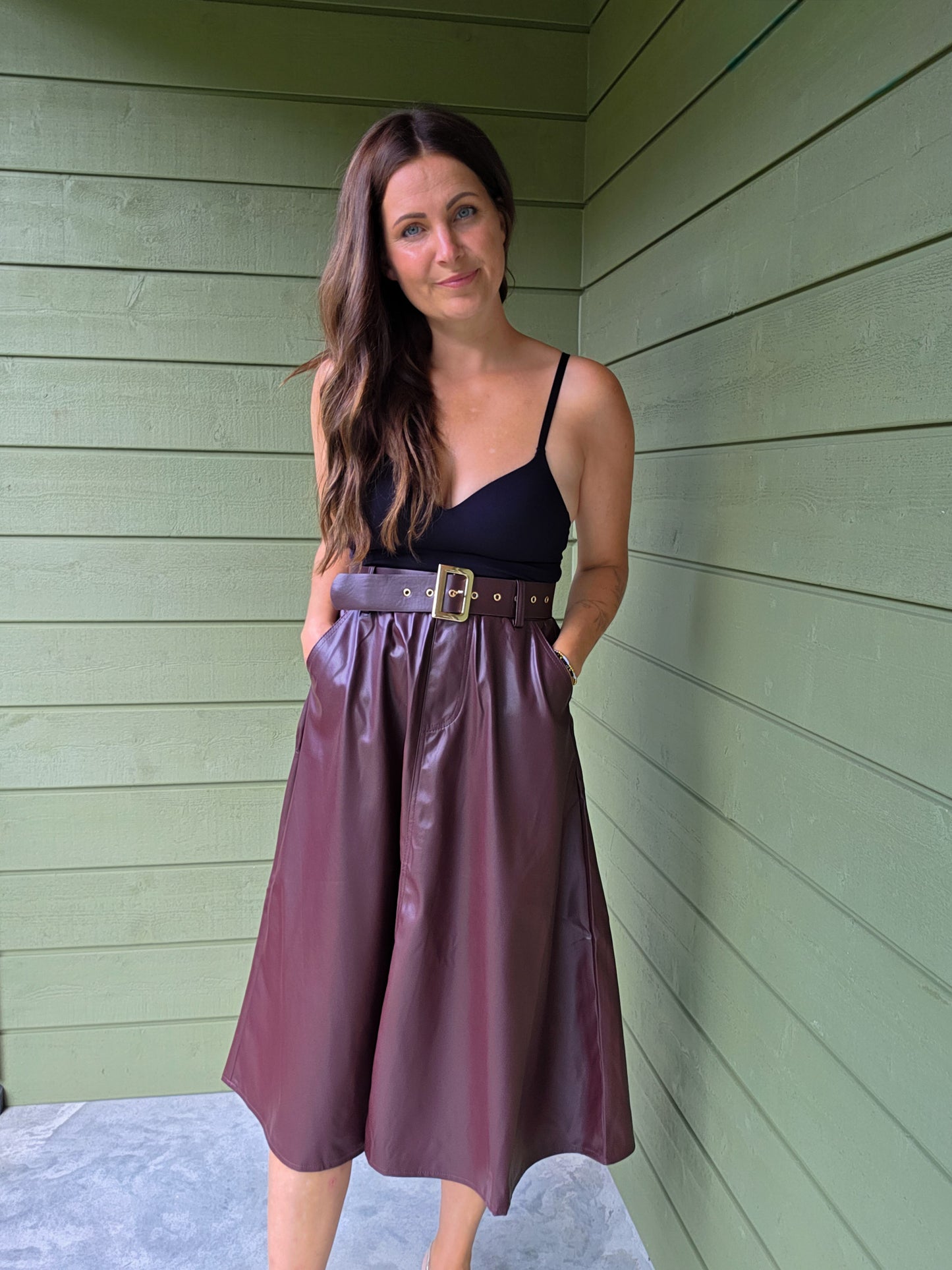 Leatherlook Rok - Rood