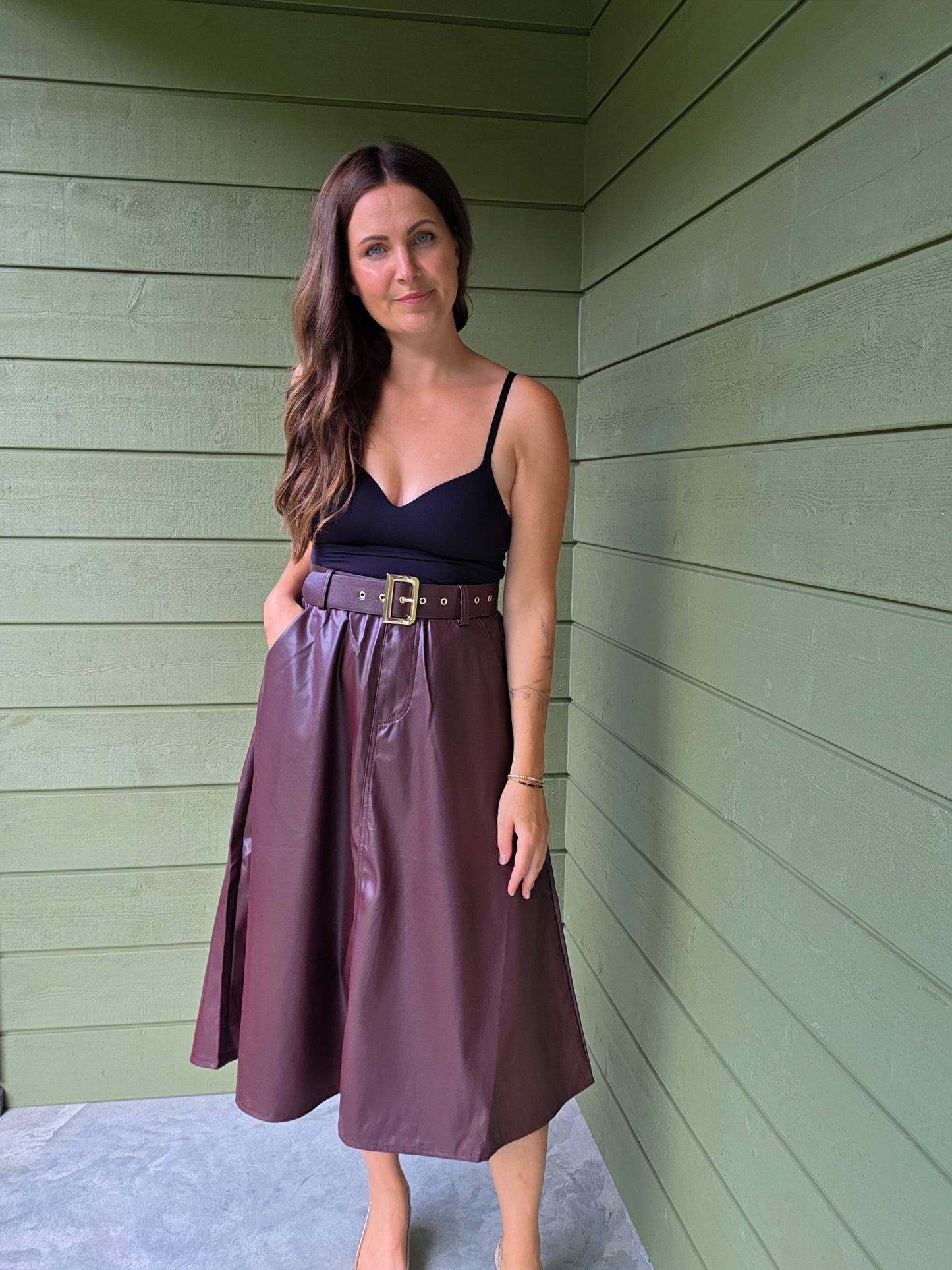 Leatherlook Rok - Rood
