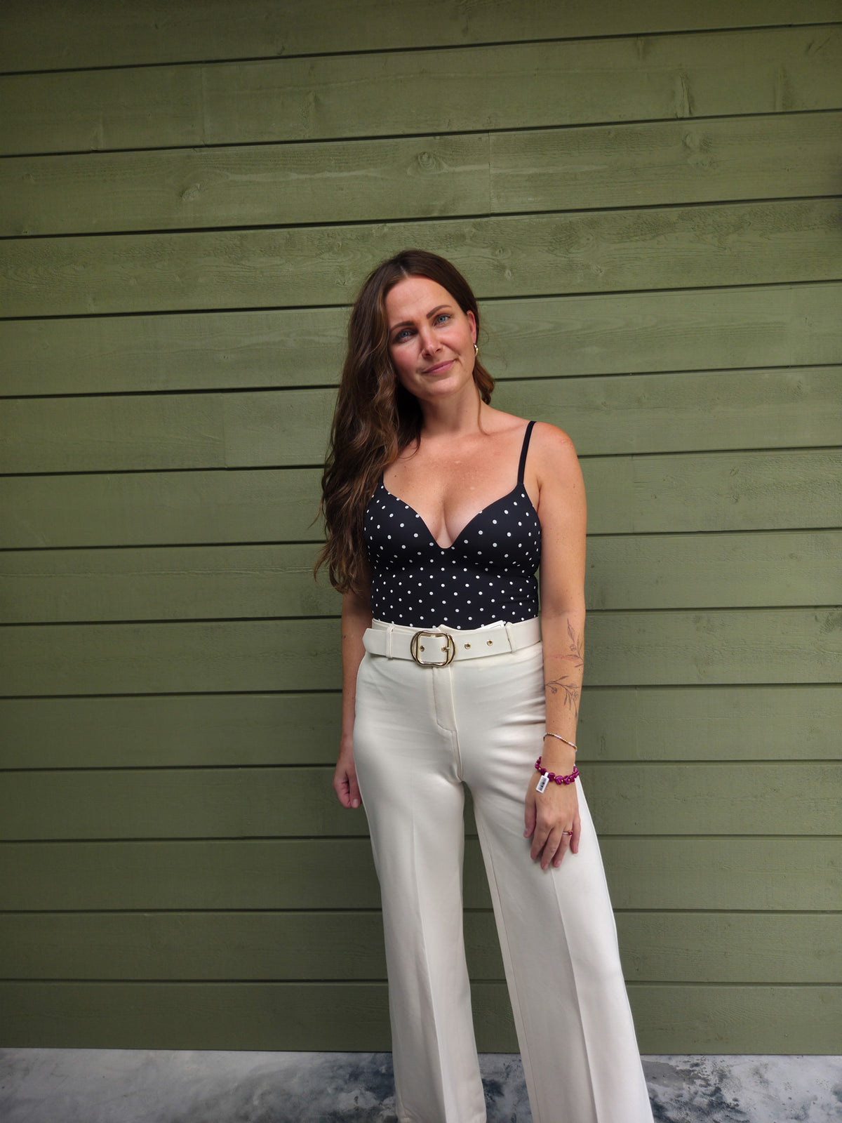 High Waist Wide Leg Broek - Off White