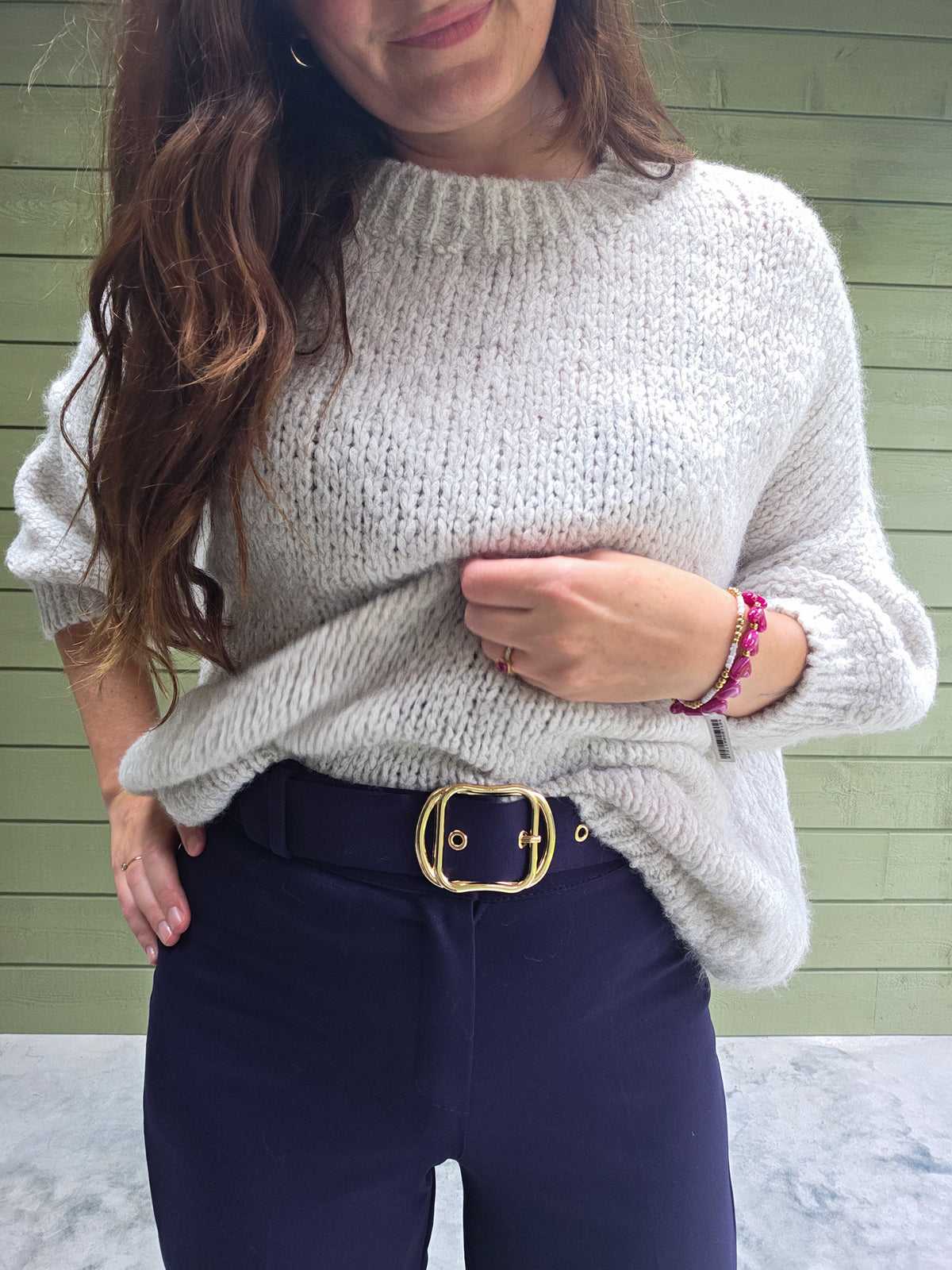 High Waist Wide Leg Broek - Navy