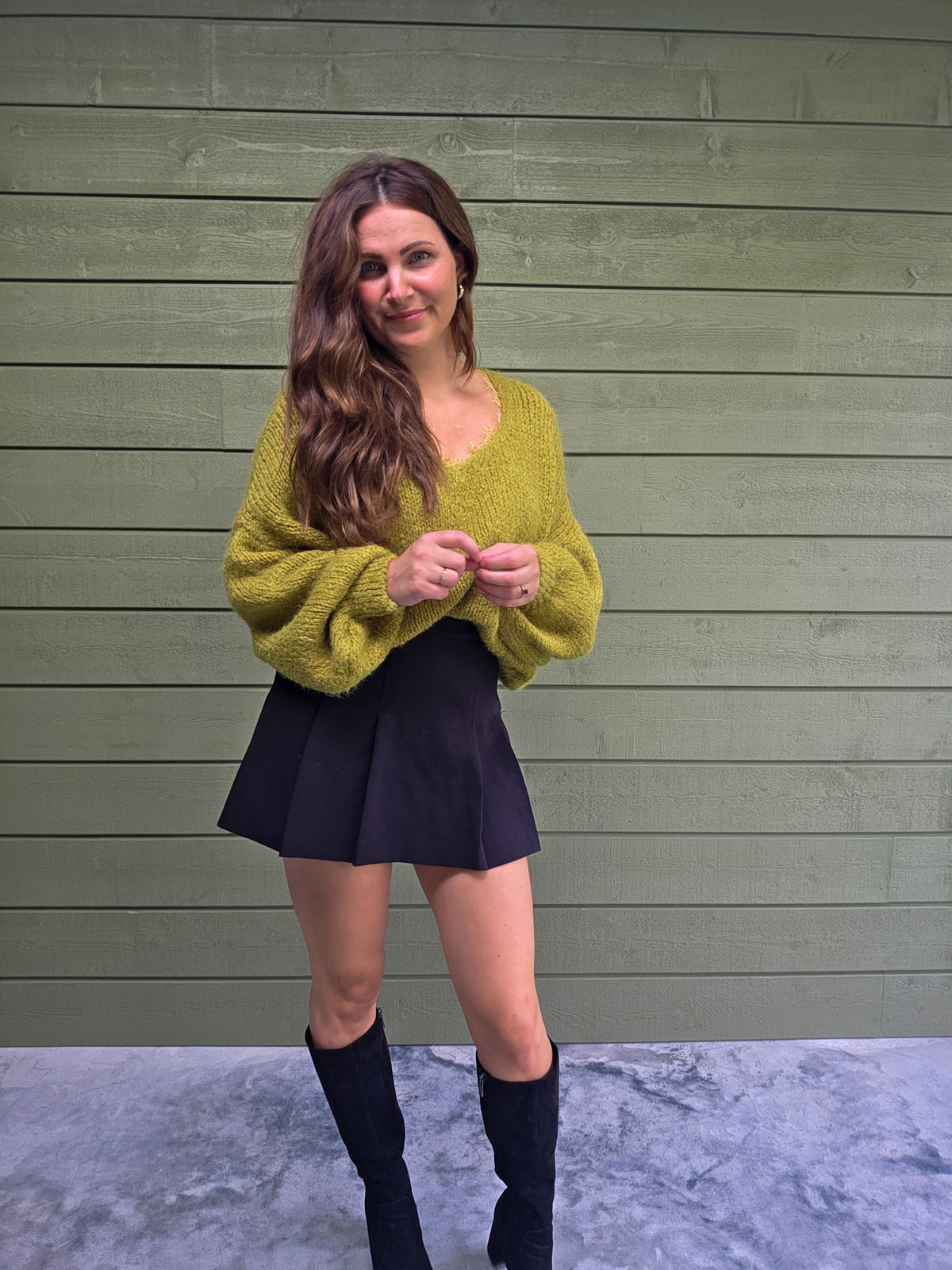 AMBIKA - Soft Knit Sweater - Lime