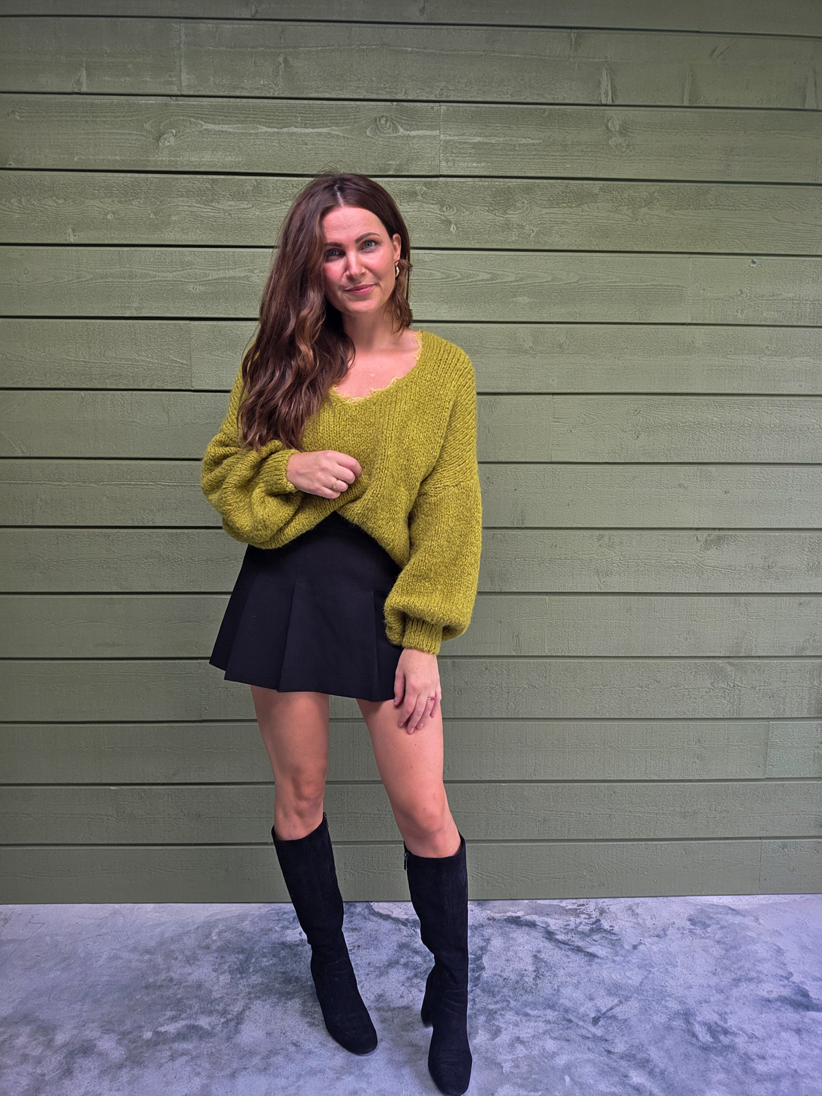 AMBIKA - Soft Knit Sweater - Lime