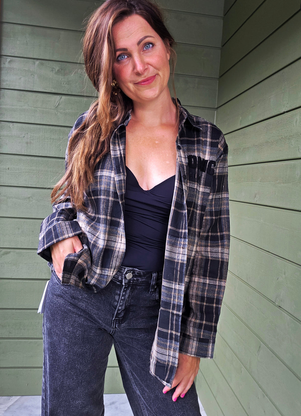 Iconic Club Check Blouse - Zwart