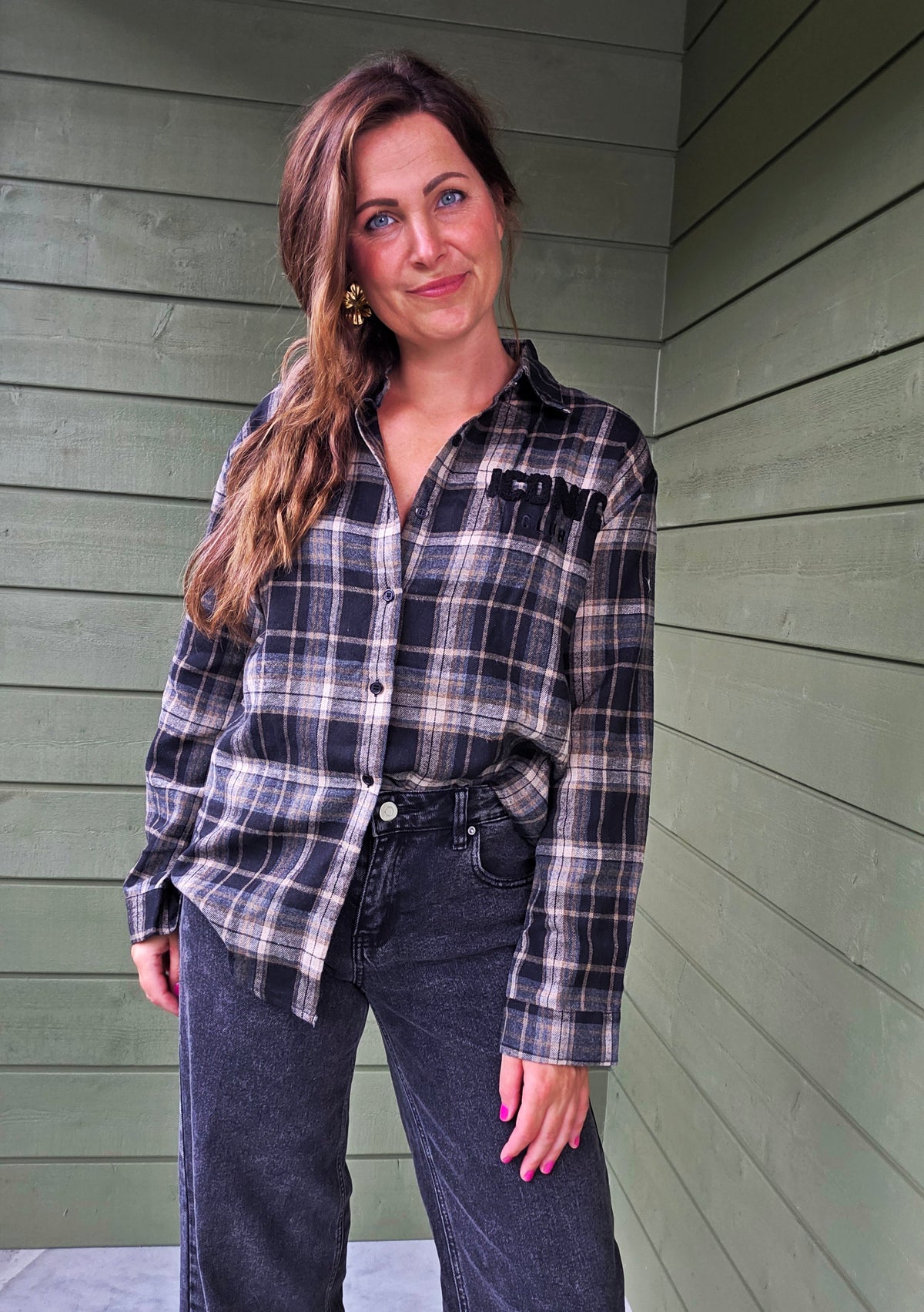 Iconic Club Check Blouse - Zwart