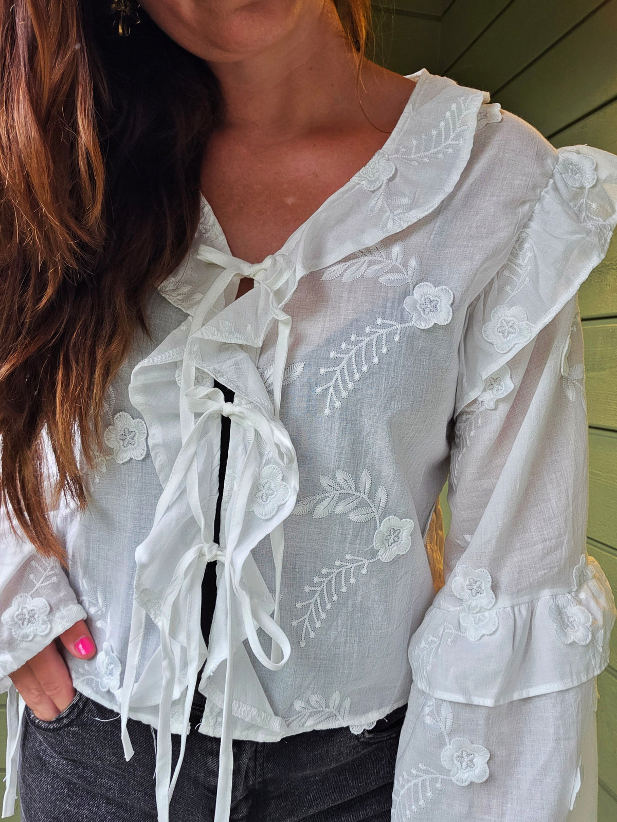 Bow & Bloom Blouse - Wit
