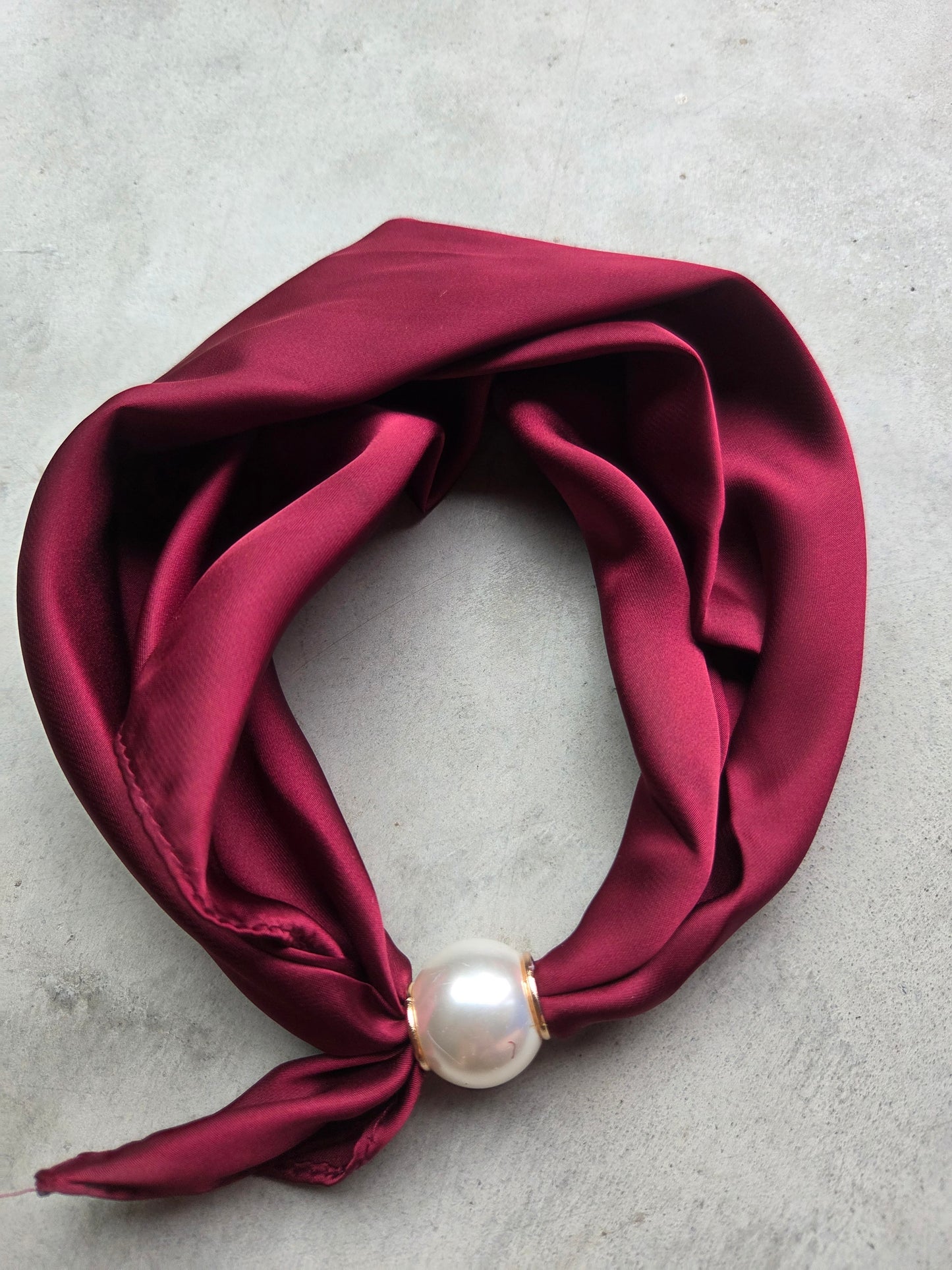 Bordeaux Sjaalketting met Parel