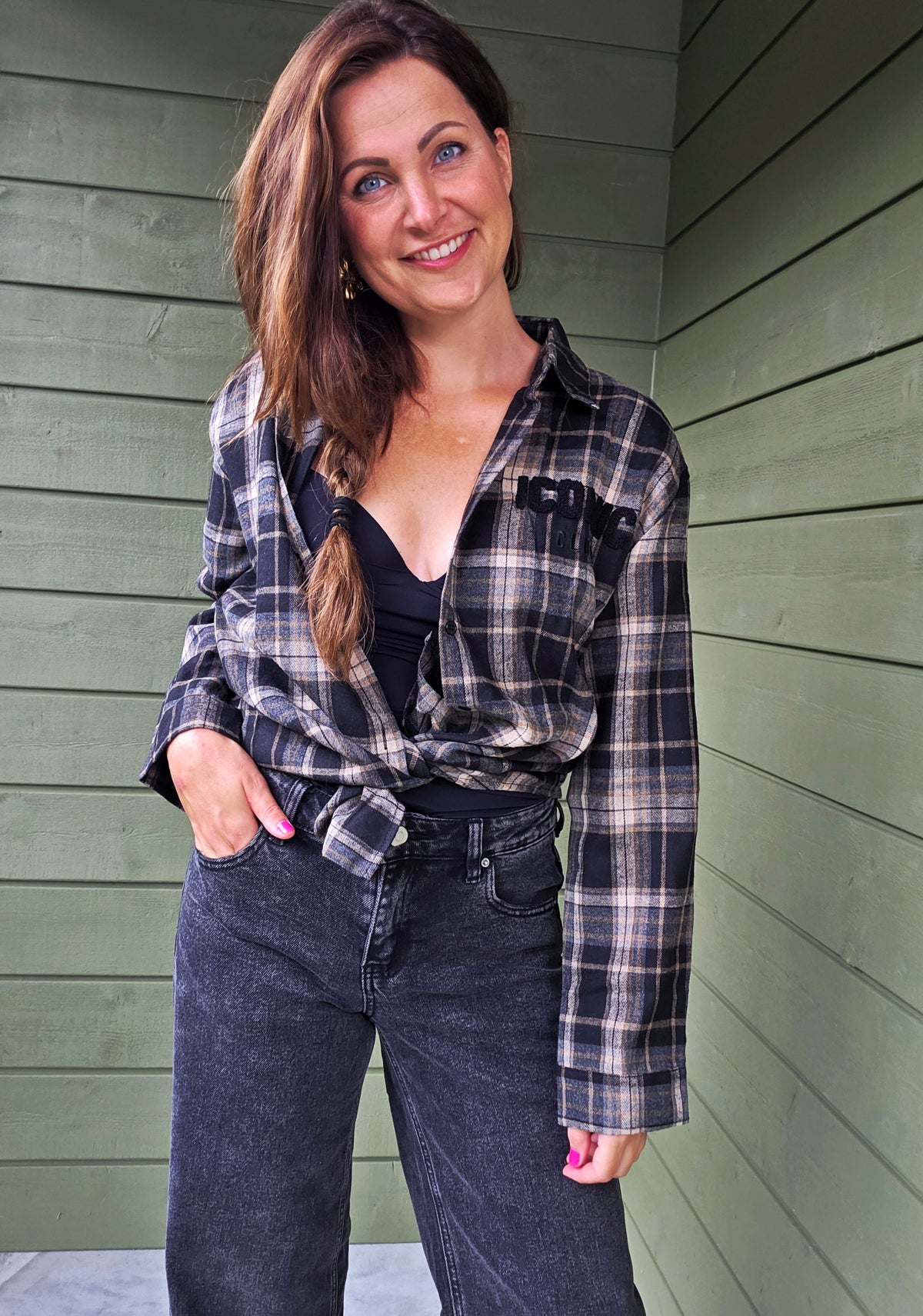 Iconic Club Check Blouse - Zwart