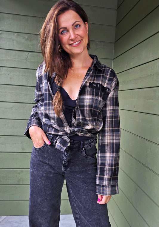 Iconic Club Check Blouse - Zwart