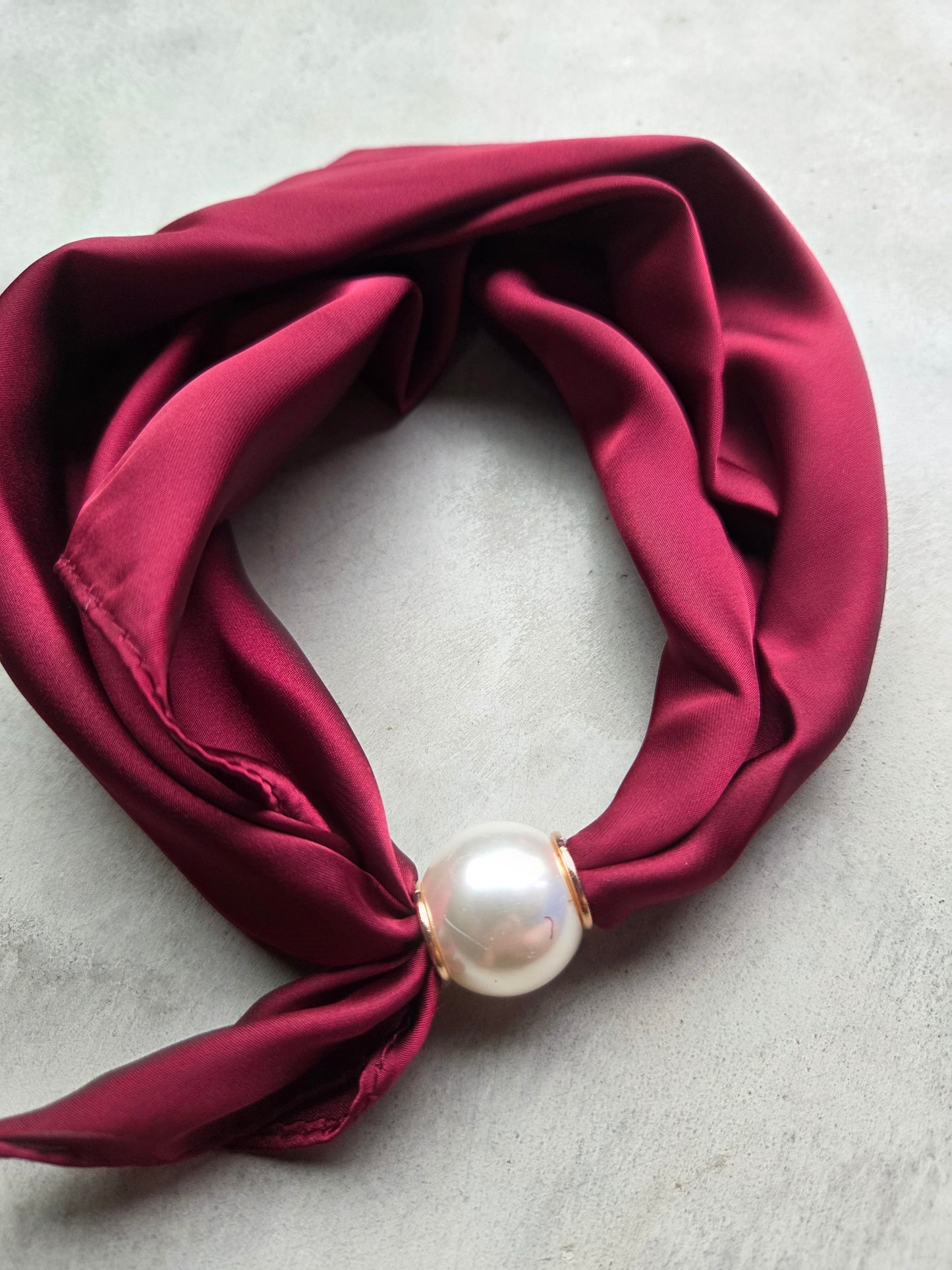 Bordeaux Sjaalketting met Parel