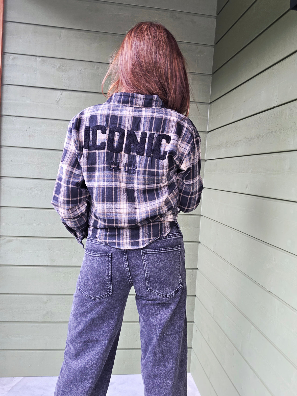 Iconic Club Check Blouse - Zwart