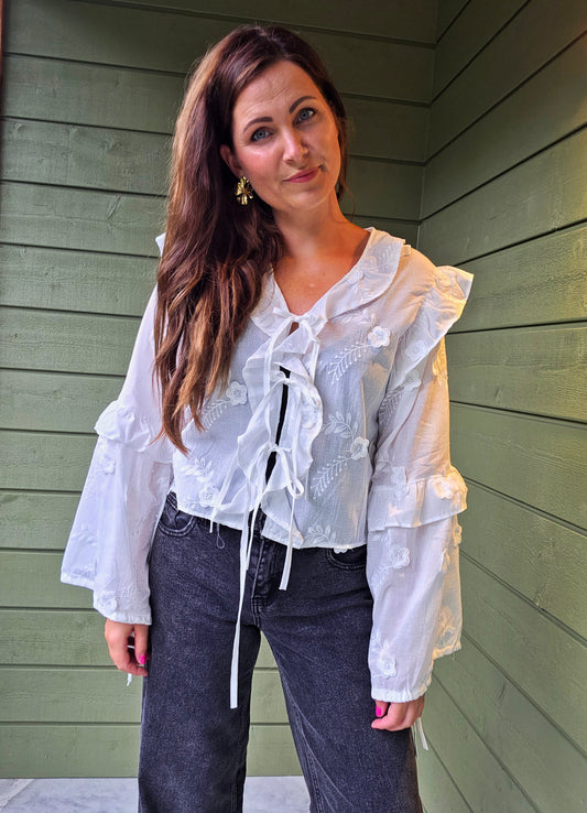 Bow & Bloom Blouse - Wit