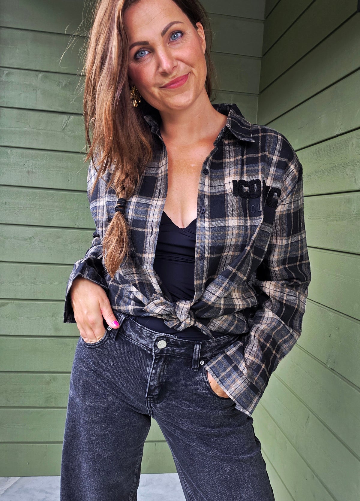 Iconic Club Check Blouse - Zwart